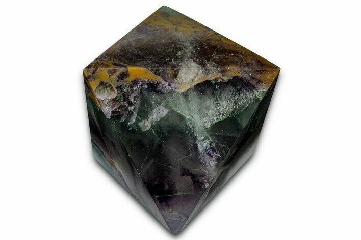 Polished Colorful Fluorite Octahedron - China #328804